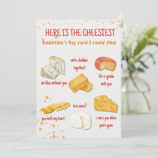 Cheesy Valentine's Day Card | Valentine's Card (Staand voorkant)