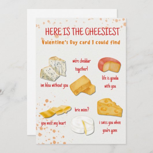 Cheesy Valentine's Day Card | Valentine's Card (Voorkant / Achterkant)