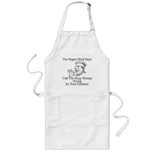 CHEESY VEGAN CHEF APRON LANG SCHORT (Voorkant)