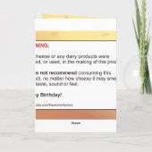 Cheesy Verjaardag Kaart! Kaart (Achterkant)