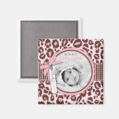 Cheeta meisje foto magneet 2 (Voorkant / Achterkant)