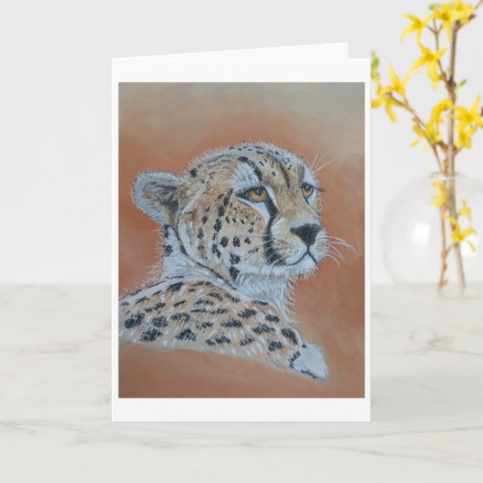 Cheeta studie Birthday Card Kaart (Gele Bloem)