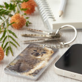 Cheetah 19 dagen oude mannelijke kubus sleutelhanger (Voorkant Rechts)