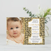 Cheetah 1e verjaardag uitnodiging | Safari Party (Staand voorkant)