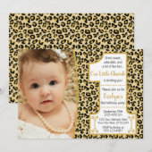 Cheetah 1e verjaardag uitnodiging | Safari Party (Voorkant / Achterkant)