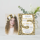 Cheetah 5th Birthday Uitnodiging | Safari Partij (Staand voorkant)