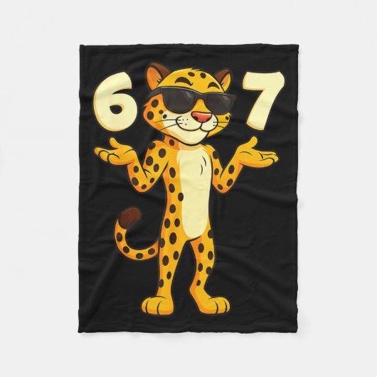Cheetah 67 Meme Funny Kids Teens Gen Alpha Slang 6 Fleece Deken (Voorkant)