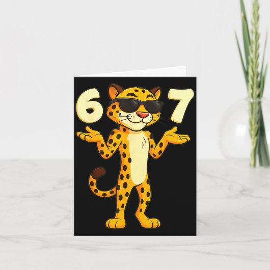 Cheetah 67 Meme Funny Kids Teens Gen Alpha Slang 6 Kaart (Voorkant)