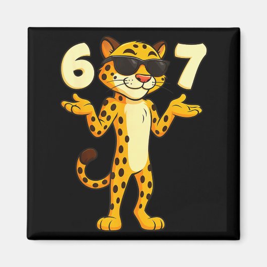 Cheetah 67 Meme Funny Kids Teens Gen Alpha Slang 6 Magneet (Voorkant)