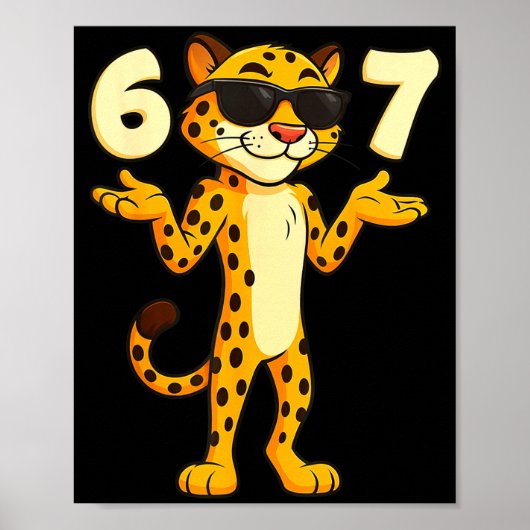 Cheetah 67 Meme Funny Kids Teens Gen Alpha Slang 6 Poster (Voorkant)
