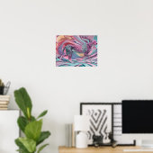 Cheetah Abstract behang in pastelkleur Poster (Thuiskantoor)