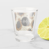 Cheetah Abstract Spetter Monogram Naam Shot Glas (Achterkant)