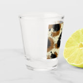Cheetah Abstract Spetter Monogram Naam Shot Glas (Links)