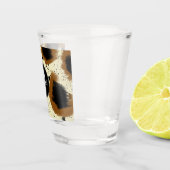 Cheetah Abstract Splash Monogrammed Name Shot Glas (Rechts)