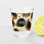 Cheetah Abstract Splash Monogrammed Name Shot Glas (Voorkant)