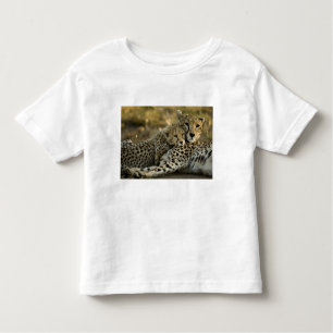 Cheetah, Acinonyx jubatus, met cub in de Masai 2 Kinder Shirts