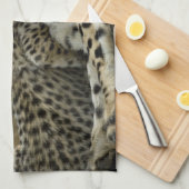 Cheetah, Acinonyx jubatus, met cub in de Masai 2 Theedoek (Quarter Fold)