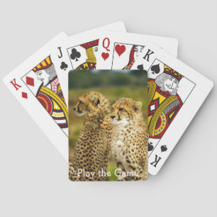 Cheetah-afbeelding sluiten pokerkaarten