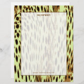 Cheetah-afdruk, achtergrond van selderij custom briefhoofd (Voorkant / Achterkant)
