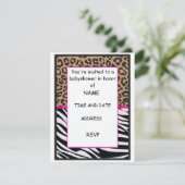 cheetah-afdrukuitnodiging kaart (Staand voorkant)