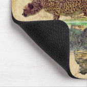 Cheetah & Afrika Kaart Big Cat Wildlife Art Mousep Muismat (Hoek)