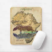 Cheetah & Afrika Kaart Big Cat Wildlife Art Mousep Muismat (Met muis)