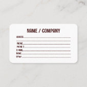 Cheetah Afrikaanse Feline Wild Animal Square Busin Visitekaartje (Achterkant)