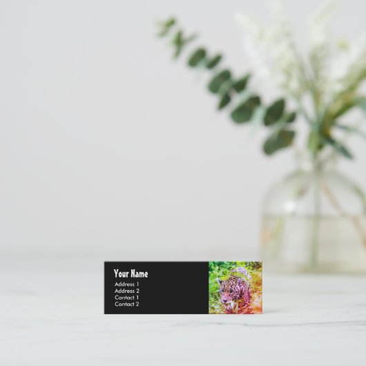 Cheetah Animal Funky Foto Mini Visitekaartje (Staand voorkant)