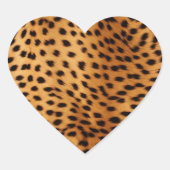 Cheetah Animal Fur Hart Sticker (Voorkant)