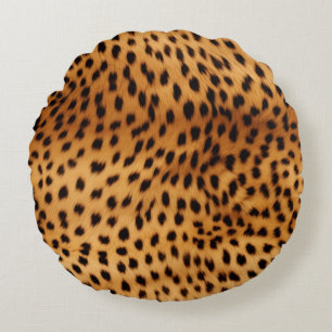 Cheetah Animal Fur Rond Kussen