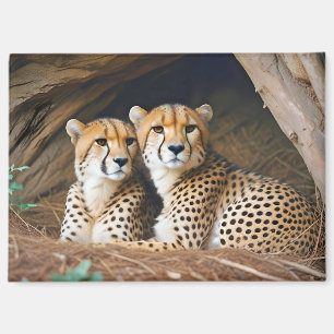Cheetah Animal Natuur Wildlife Affection Caring Magneet