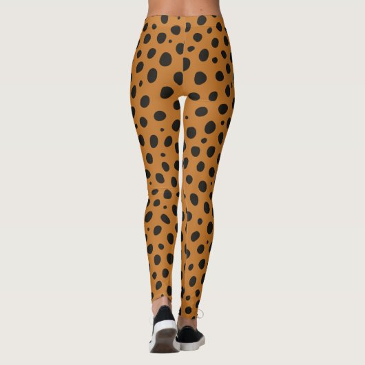 Cheetah Animal Pattern Black Spots Polka Dots Leggings (Achterkant)