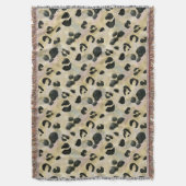 Cheetah Animal Print Black, Gold Deken (Voorkant Verticaal)