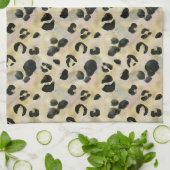 Cheetah Animal Print Black, Gold Theedoek (Gevouwen)