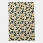 Cheetah Animal Print Black, Gold Theedoek (Verticaal)