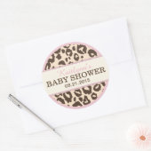 Cheetah Animal Print en Roze Baby shower Label (Envelop)