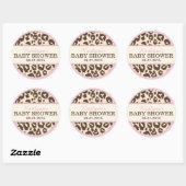 Cheetah Animal Print en Roze Baby shower Label (Vel)
