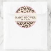 Cheetah Animal Print en Roze Baby shower Label (Tas)