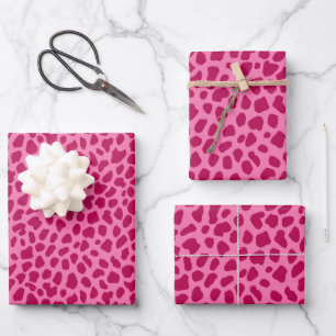 Cheetah Animal Print Girly Glam y2k Esthetisch Roz Inpakpapier Vel