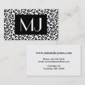 Cheetah Animal Print in Black en White Business C Visitekaartje (Voorkant / Achterkant)