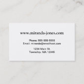 Cheetah Animal Print in Black en White Business C Visitekaartje (Achterkant)