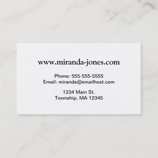 Cheetah Animal Print in Black en White Business C Visitekaartje (Achterkant)