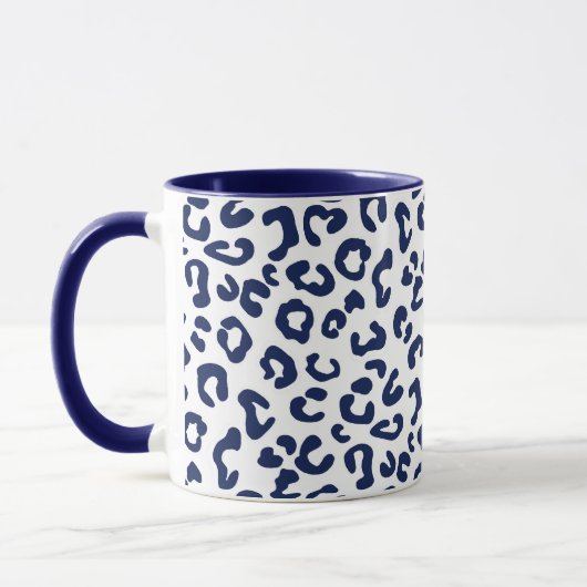 Cheetah Animal Print in Navy Blue en White Mok (Links)