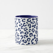 Cheetah Animal Print in Navy Blue en White Mok (Midden)