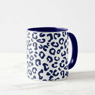 Cheetah Animal Print in Navy Blue en White Mok