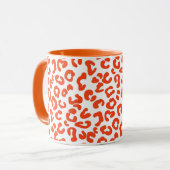 Cheetah Animal Print in Oranje en witte Mok (Voorkant links)
