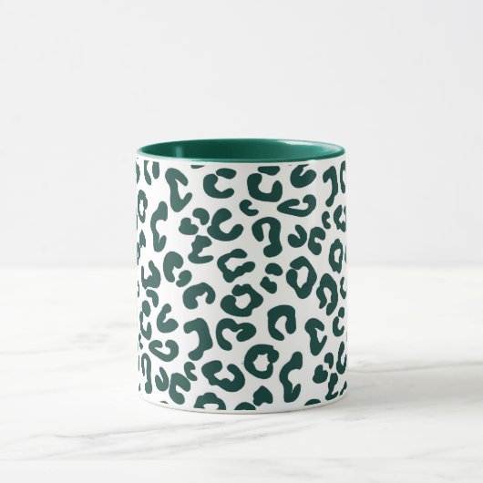 Cheetah Animal Print in Pine Green and White Mok (Midden)
