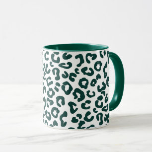 Cheetah Animal Print in Pine Green and White Mok