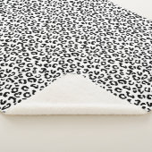 Cheetah Animal Print in zwart-wit Sherpa Deken (3/4)