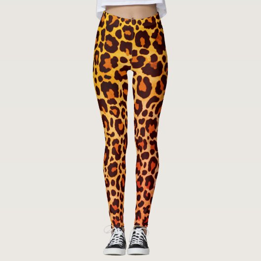 Cheetah Animal Print Leopard Safari Trendy Leggin Leggings (Voorkant)